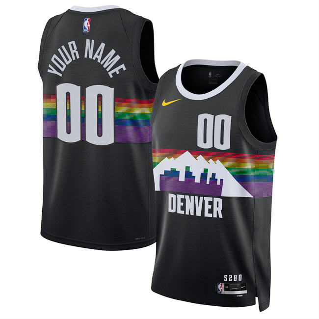 Men's Black Denver Nuggets Active Player Custom 2025/26 City Edition Stitched Basketball Jersey